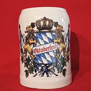 D.N & E.I. Oktoberfest Beer Stein With Crest Lions &Flags.